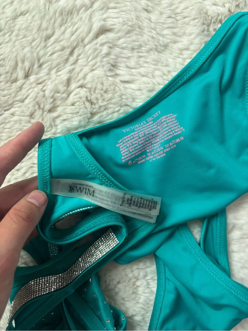NWOT Victoria’s Secret Bombshell Rhinestone Bikini Set in Teal
